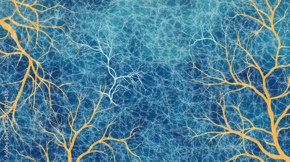 Aufkleber an intricate network of fine branching lines, forming a beautiful and captivating background