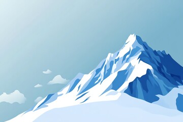 Sommet enneig&eacute; majestueux avec nuages l&eacute;gers sous un ciel bleu clair.