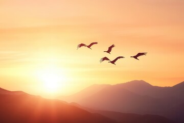 Obraz premium Majestic Dragons Soar Over the Great Wall of China at Sunrise in Vibrant Traditional Brushwork