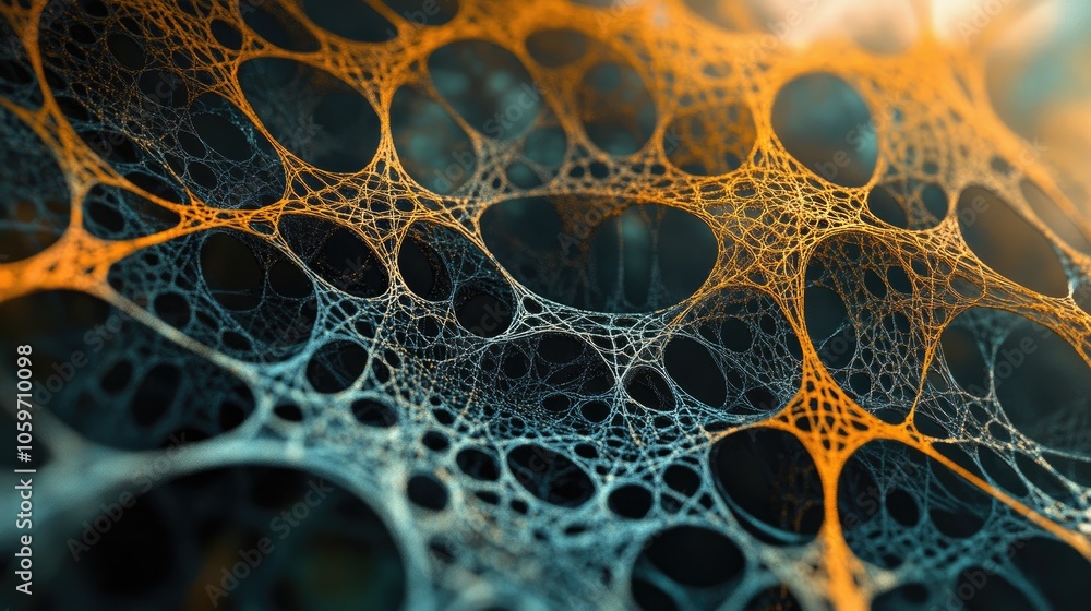 Poster intricate background with delicate branching lines, forming a mesmerizing, web-like effect