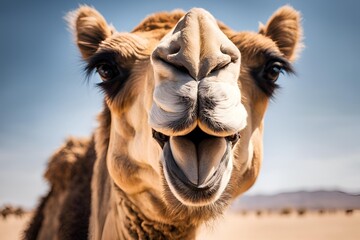 Smiling Camel Looking at Camera