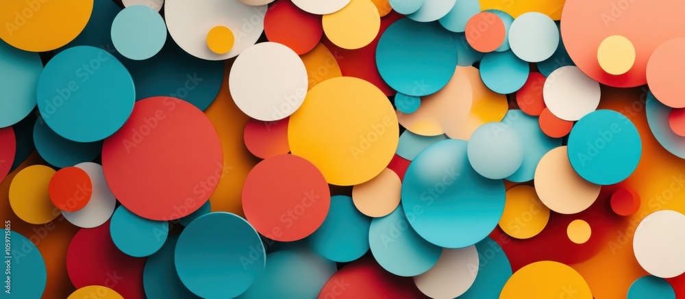 Poster abstract background with colorful overlapping circles.