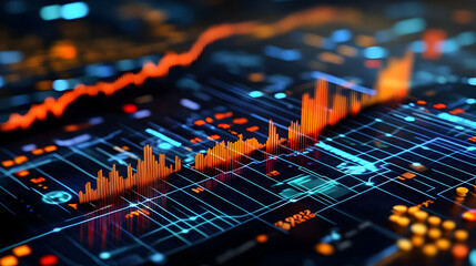 Abstract 3D Digital Data Network Background