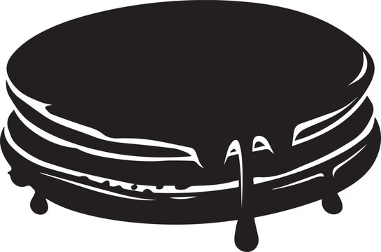 recommend clip art: Silhouette of a stack of pancakes with syrup vector silhouette