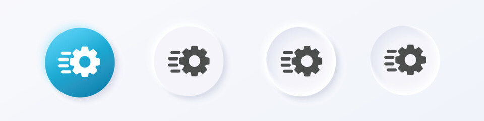 Repair and setting icon. Neumorphism round style button design vector