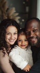 Fototapeta premium Loving Family Portrait with Smiling Parents and Child