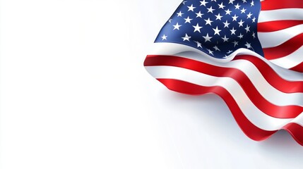 Fototapeta premium United States Flag Waving on Isolated Background