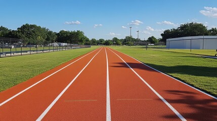 Obraz premium Scenic Outdoor Running Track on a Bright Sunny Day