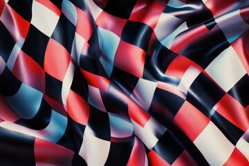 Obraz premium Vibrant checkered racing flags create an exciting backdrop for motorsport events and high-speed racing action