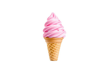 Delightful Pink Swirl Ice Cream Cone A Delicious Treat for Hot Days and Sweet Cravings