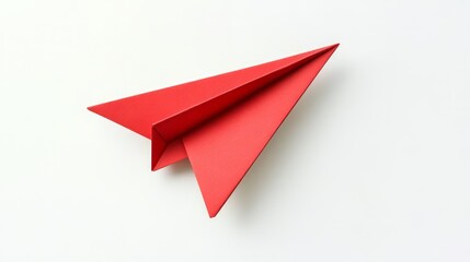 Red Paper Airplane on a White Background