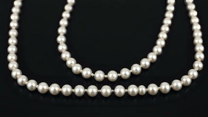 Obraz premium Pearl Necklace on Black Background