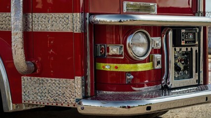 Close up front view of a firetruck 