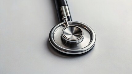 close up of a stethoscope on a white glass table