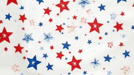 Fototapeta premium Colorful Stars Pattern on White Background