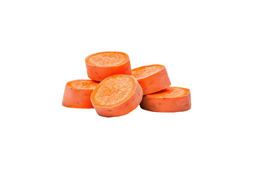 Vibrant Sweet Potatoes Stacked Against a Black Background Highlighting Their Rich Color and Texture