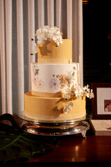 wedding cake and candle, cake with candle, cake, birthday cake, fondant cake, hand painted cake,...