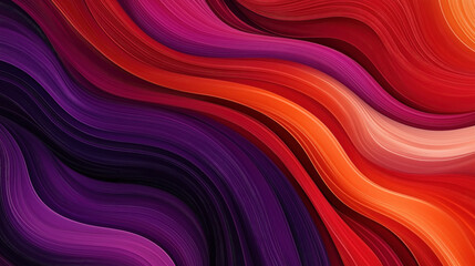 Obraz premium Vibrant abstract background with flowing, multicolored waves in shades of purple, red, and orange creating a dynamic and fluid pattern.