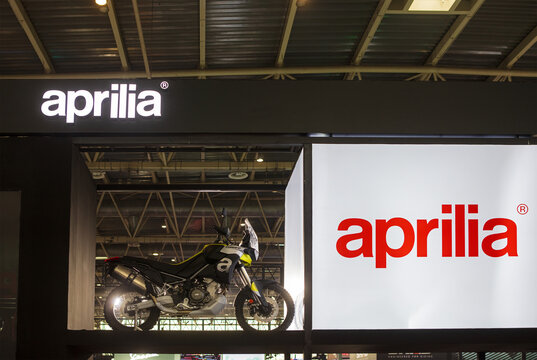 BEIJING, CHINA-MAY 19, 2024: The Aprilia Tuareg motorcycle model is on display at the Aprilia booth during the 2024 Beijing International Motorcycle Exhibition (Motor China 2024)