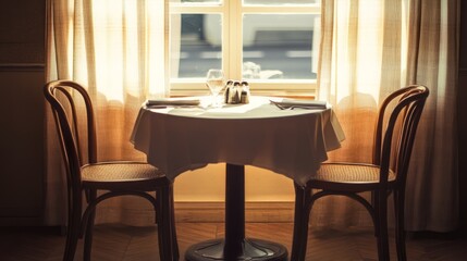 Cozy Breakfast Table for Two by the Window