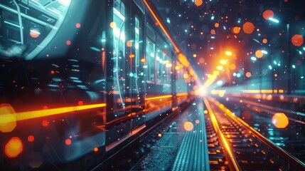 Obraz premium The use of 5G on public transport also improved accessibility for passengers with disabilities thanks to the availability of realtime information and assistive technologies.