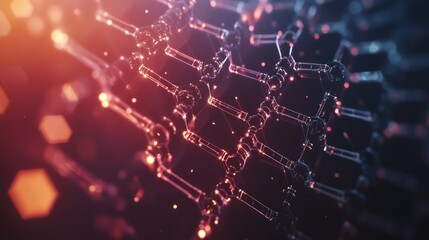 Obraz premium Abstract Digital Network with Glowing Nodes and Connections