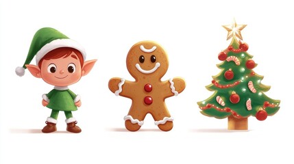 Charming Cartoon Christmas Characters Collection