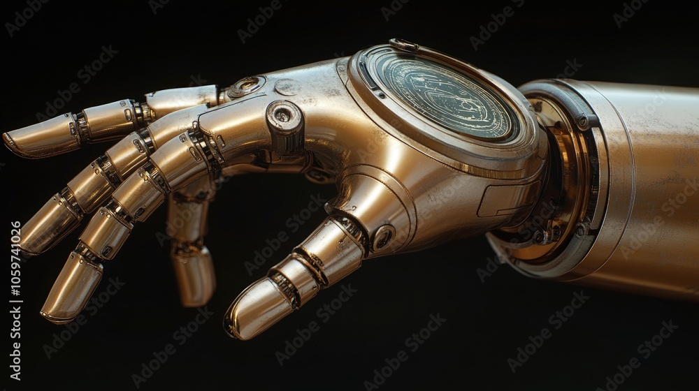 Poster robot hand with intricate design and detail