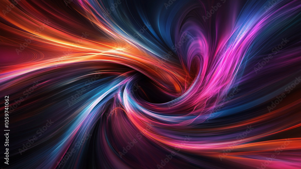 Poster vibrant swirls of color create a dynamic abstract scene resembling a cosmic vortex
