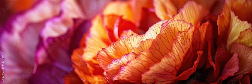 Poster Brightly colored flowering cabbage and squash plants bloom in a sunny garden, revealing their delicate textures and intricate patterns. Generative AI