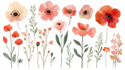 Obraz premium Hand-painted Floral Watercolor Arrangement