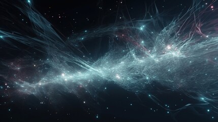 Fototapeta premium Flowing Digital Particles in Cyberspace