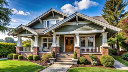 Freshly painted craftsman bungalow house