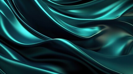 Obraz premium Glossy Dark Turquoise and Blue Metallic Fabric Texture