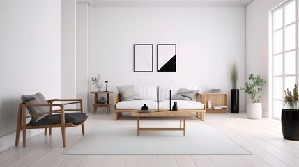 Minimalistic Room Setup with Clean White Walls