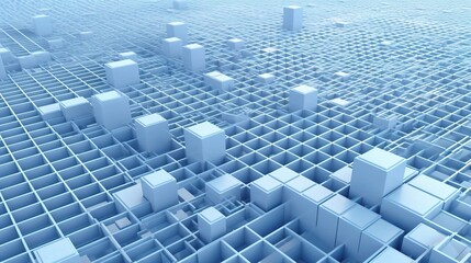Fototapeta premium Modern Blue Grid Pattern on White Background
