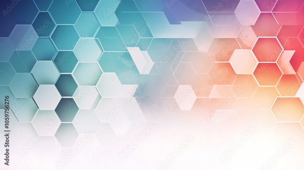 Aufkleber modern digital hexagon pattern on white gradient background