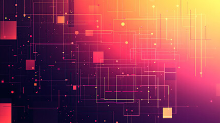 Obraz premium Abstract digital background vector illustration with gradient colors, geometric shapes, and circuit patterns, featuring an industrial design style with a flat composition