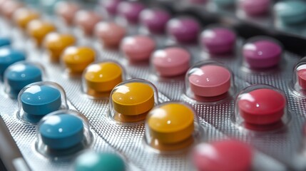 Colorful Pills in a Blister Pack
