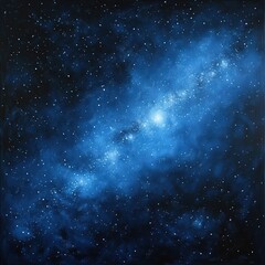 Obraz premium Stunning Night Sky Filled with Blue Illuminated Milky Way Galaxy, Stars, Nebulae, Captivating Cosmic Beauty in Space, Astronomical Spectacle