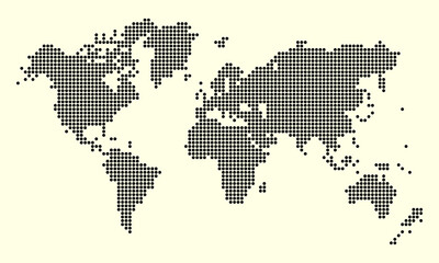 Fototapeta premium Realistic Dotted World Map Vector Illustration Just Dotted Global Atlas Design