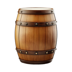 Obraz premium Wooden Barrel Isolated on Transparent Background