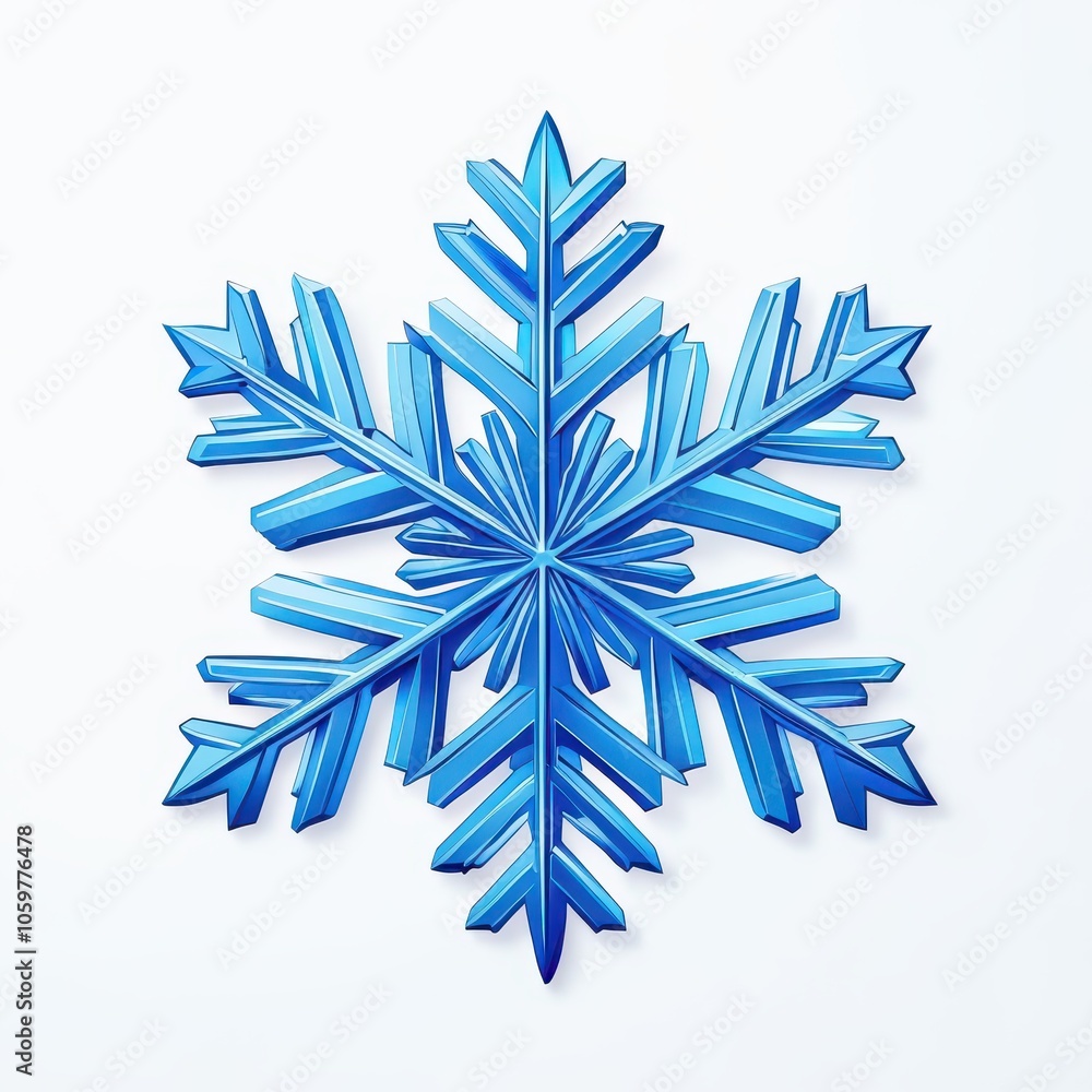Poster a blue snowflake design with intricate patterns, symbolizing winter and cold.