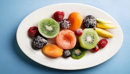 Frozen Fruit On Plate