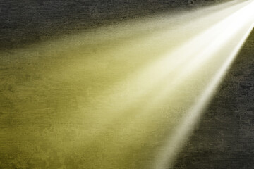 Ray of bright divine light in darkness