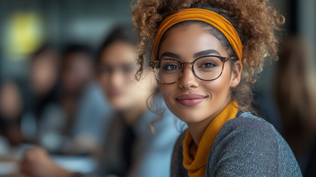 Friendly office environment, coworkers discussing next project phase.