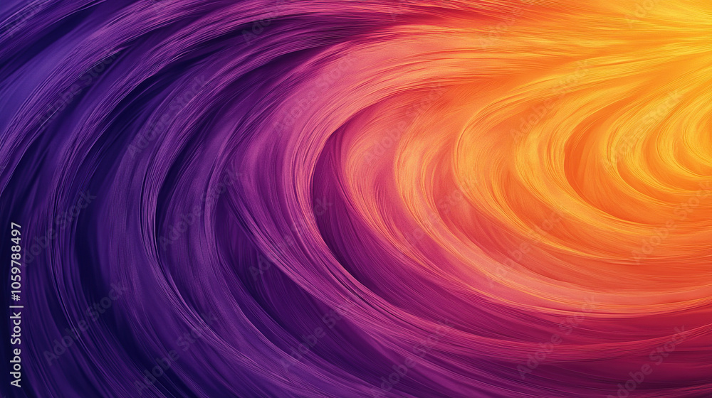 Poster vibrant gradient background with swirling lines in purple and orange, creating an abstract wallpaper