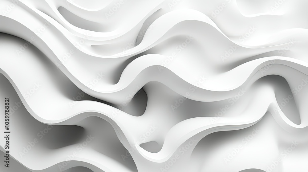 Poster abstract white wave motion background design