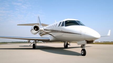 Fototapeta premium Luxury Jet on Airstrip with Sleek Polished Design