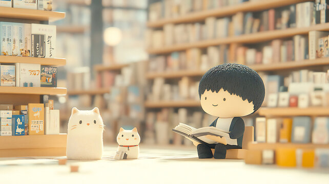 Quiet moments in the library